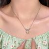 Champagne Cube Pendant Necklace – Premium Layering Chain, Chic Collarbone Statement for Women