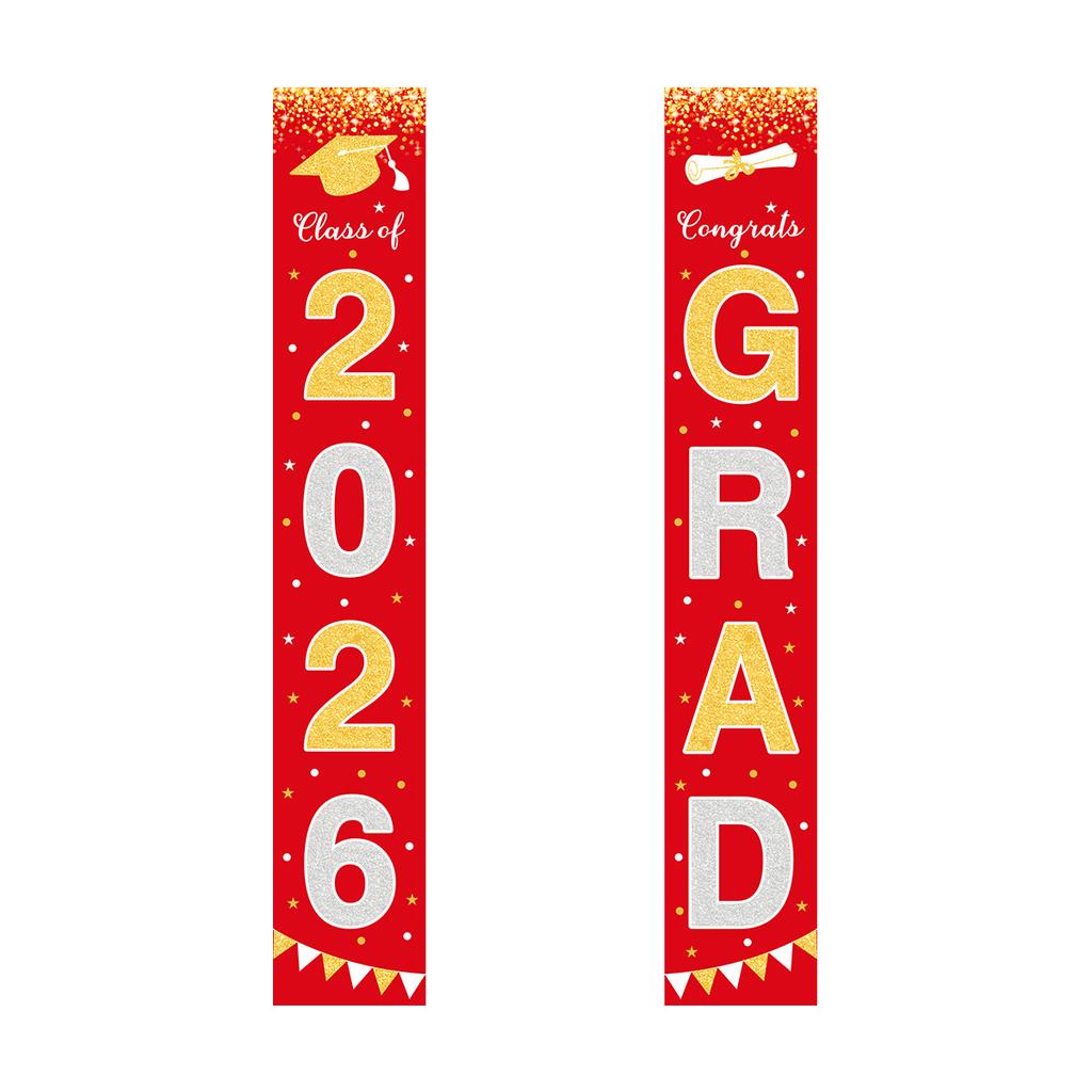 Graduation Season Theme Party Decoration Door Curtain Pendant Graduation Ceremony Arrangement Polyester Cloth Couplet