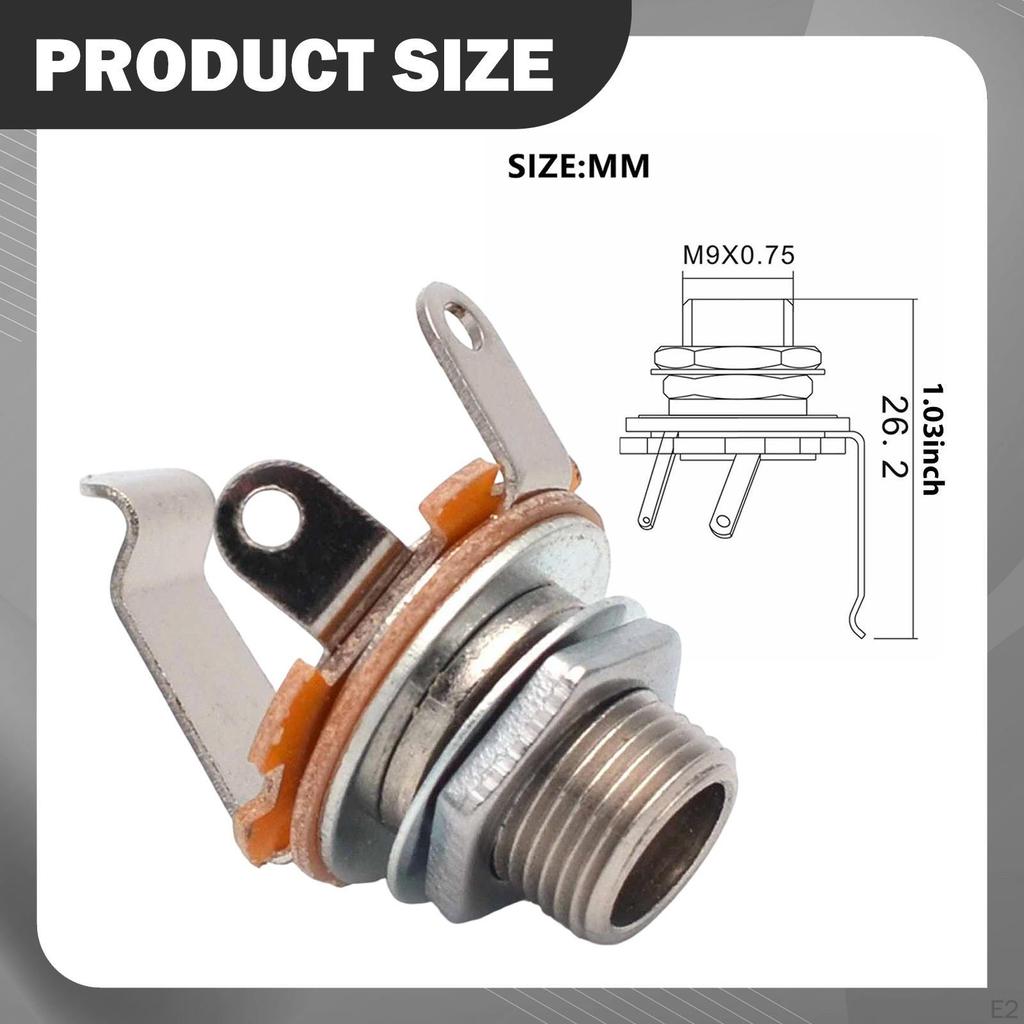 1/4 Inch Female Guitar Input Jack, 6.35mm Mount Jack for Guitars Bass Electric Instruments