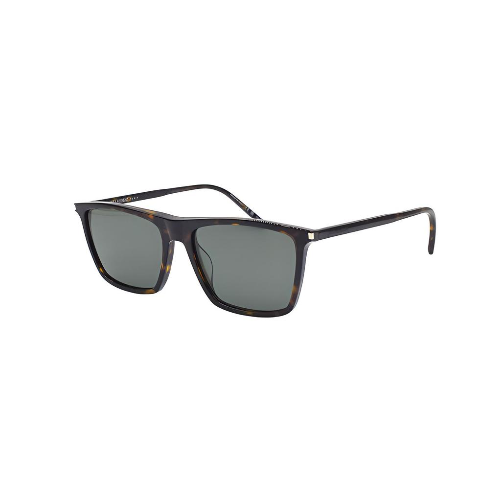 Saint Laurent Thin Frame Series Square Sunglasses Men Sunglasses Tortoise SL668-002