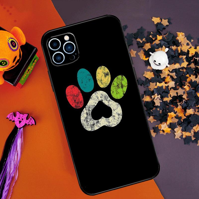 Dog foot print Paw Colorful Pattern Bumper Case For iPhone 16 15 14 Pro Max 11 12 13 Pro Max Mini XR 15 16 Plus 16e Phone Cover