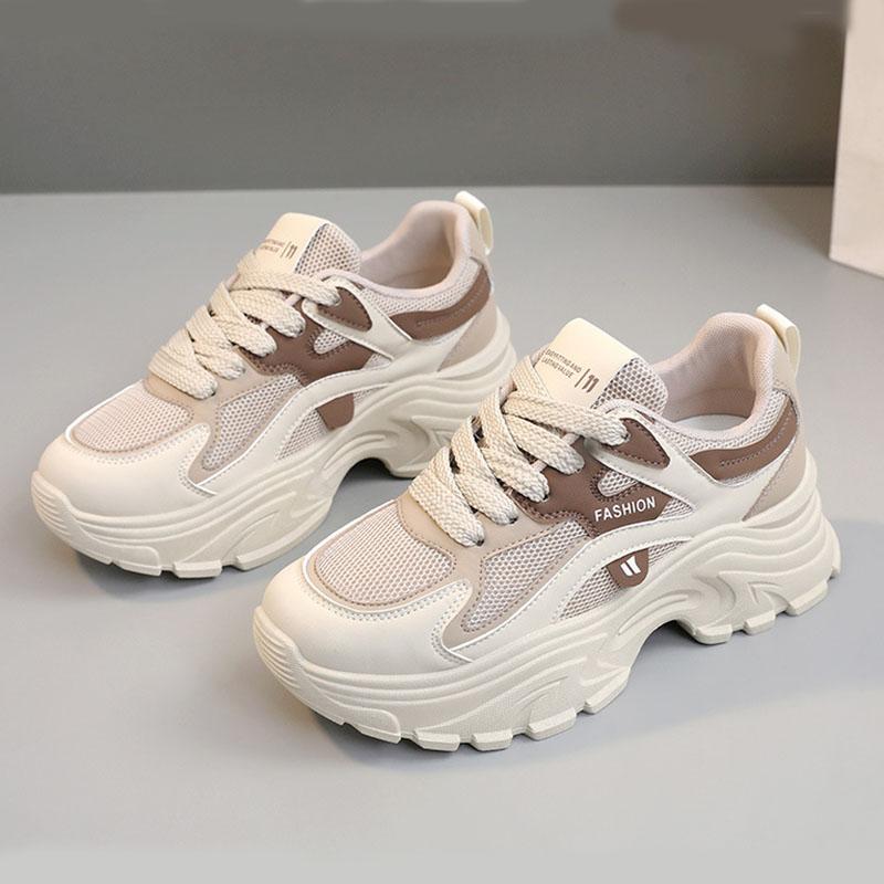 Fashion Comemore Fashion Women Breathable Sneakers Spring Autumn Mesh Lace-up Casual Walking Shoes Ladies Platfotm Tennis Vulcanize Shoe
