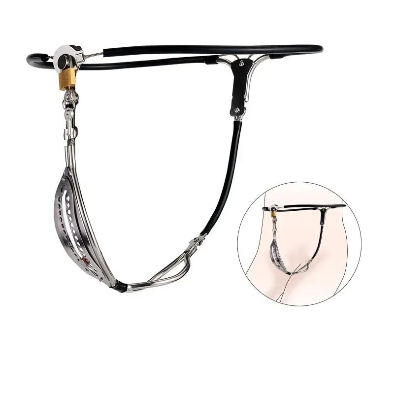 Female Invisible Adjustable Chastity Belt Stainless Steel Lockable T-Back Chastity Device Bondage Panties BDSM Adult Sex Toys
