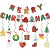 Hanging Party Holiday Decorations With Spiral Flags For Merry Christmas Theme