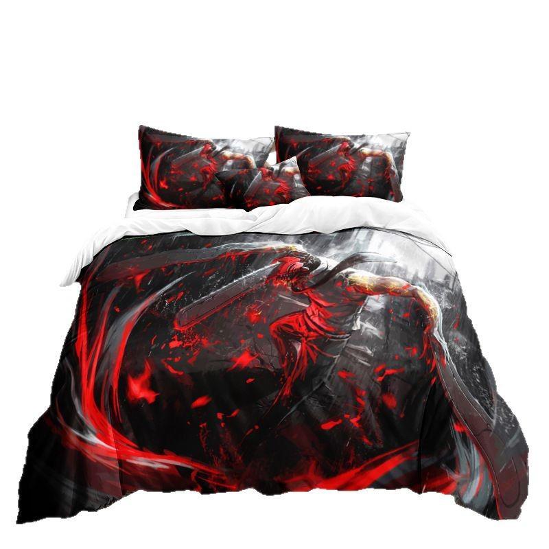 Animation Series 3D Digital Printing Three-Piece Bedding Kit Bed Sheet Quilt Cover