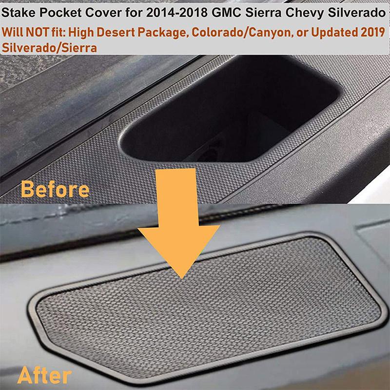 for Chevrolet Silverado 1500 2500 2500HD 3500 GMC Sierra 1500 2014 2015 2016 2017 2018 Truck Bed Rail Stake Pocket Cover Caps