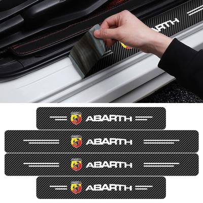 New Car Door Plate Carbon Fiber Threshold Protector Sticker Decals For Abbas FIAT 500 FR Stilo Doblo Tipo Lancia Musa Grande