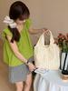 Summer Daisy Lace Girls Vest Bags Lightweight Portable Ladies Shoulder Bag Commuter College Style Student Female Book Tote
