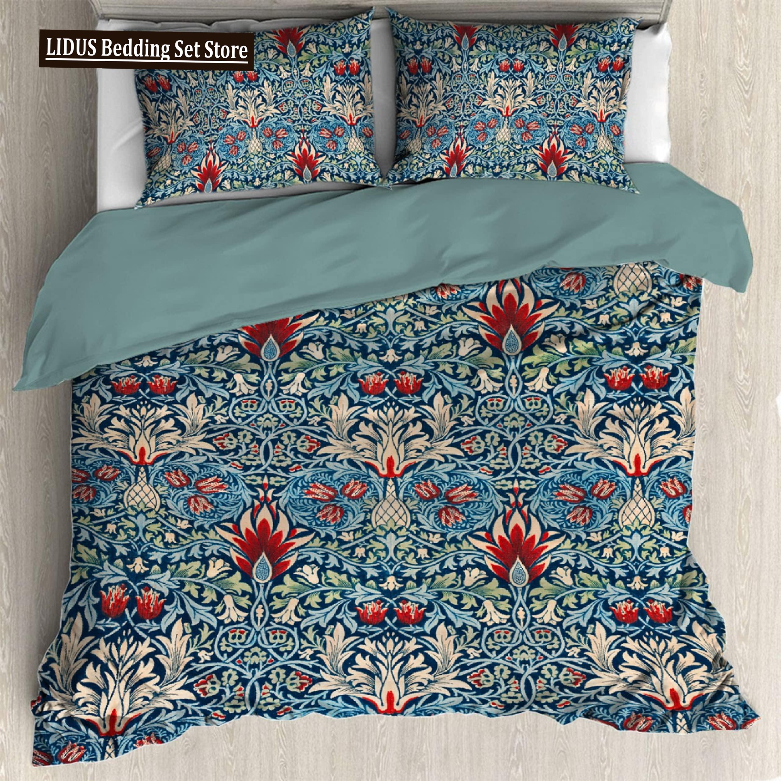 

William Morris Strawberry Thief Duvet Cover Set Full Size Queen Size Soft Meet Gentle Bedding Sets For Teens/Adults Quilt Cover EU single(135x200cm)