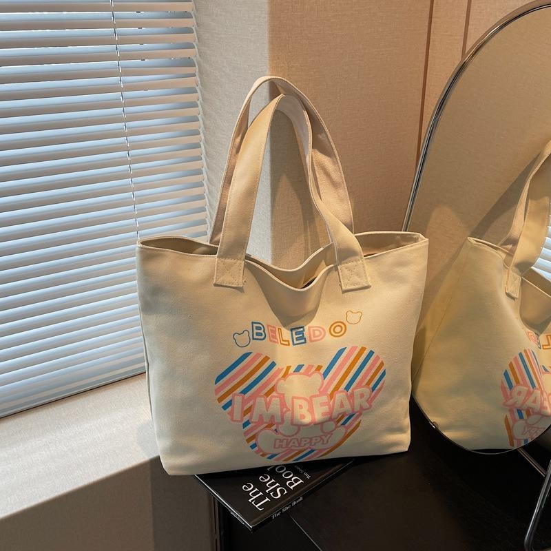 Large Capacity Tote Bag Versatile Cartoon Shoulder Commuter Bag Women's Summer New Casual Canvas Bag