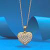 Lulu Tong S925 Sterling Sølv Gullbelagt Filigran Diamant Hjerte Anheng Halskjede