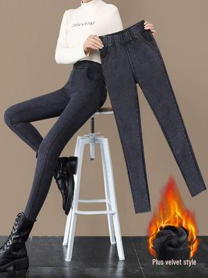Petite High-Waisted Women's Fleece-Lined Leggings: Thickened for Outerwear, New 2025 Style, Perfect for Spring, Autumn, Winter