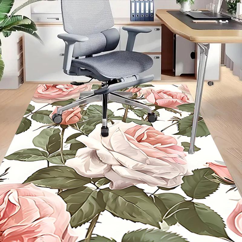 1PC Rose Pattern Carpet Ultra Soft, Thick & Absorbent, Non Slip Machine Washable Mat for Entryway