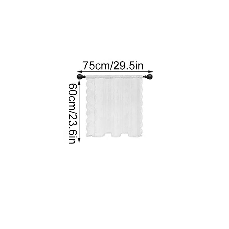 

1 шт. Полузатемняющий пасторальный стиль кружевной материал французский стиль цветочный узор защита от солнца 75x60/100/150/200см S белый