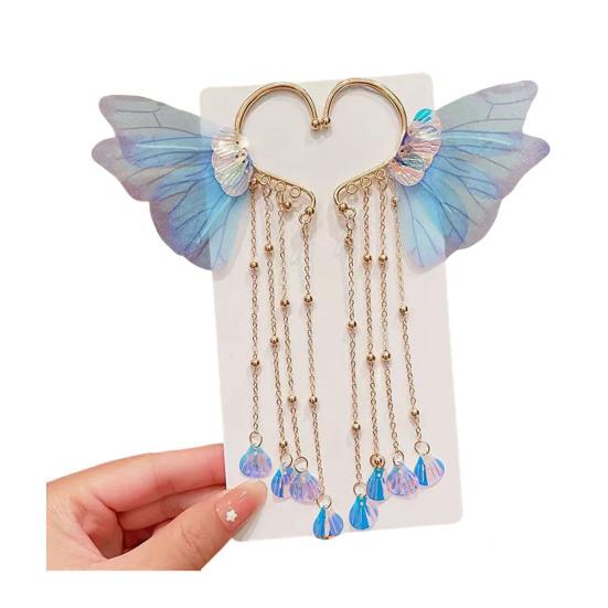 Girl Hair Pin Bowknot Starfish Shell Faux Pearls Chain Decor Kids Hair Clip Princess Headwear Hair Accessories