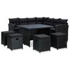 Day and Night - Day and Night Garden Furniture Set 6 Pieces and Black Synthetic Rattan Cushions