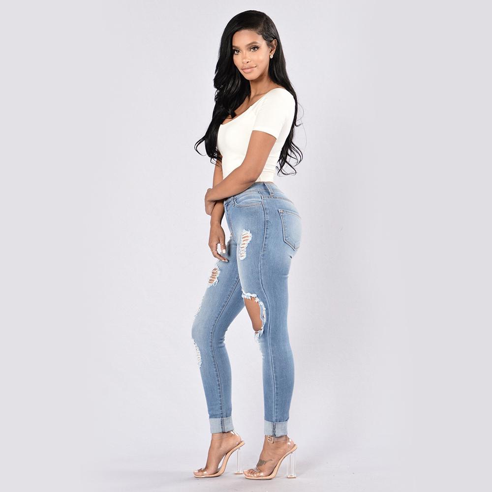 Buy Women High Waist Jeans Elastic 