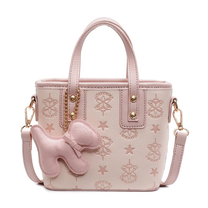 Hot-selling Korean Version of High-end Embossed Fashion Portable Bucket Bag Casual Versatile Commuter Temperament Messenger Bag Woman