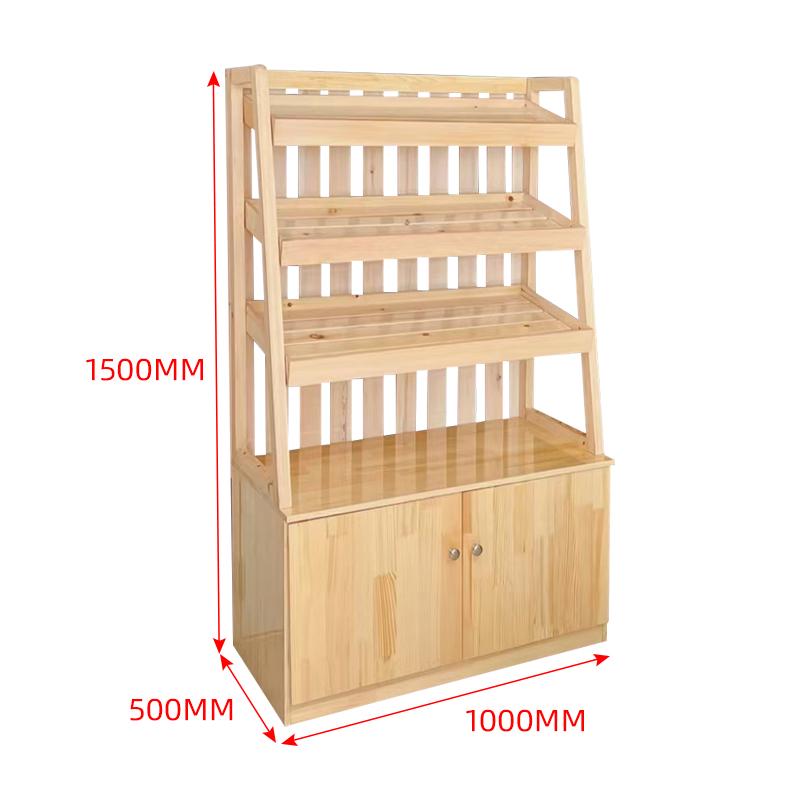 Wooden Bread & Pastry Display Rack for Stores