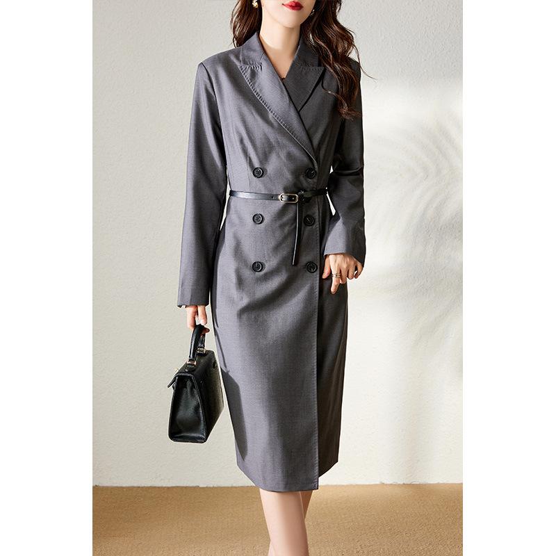 Wool autumn and winter trench coat long women's clothing new autumn and winter thin coat coat women's clothing