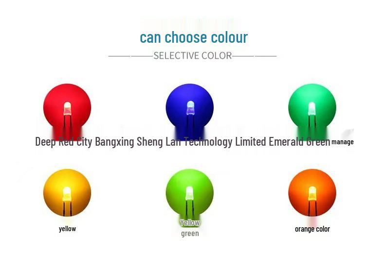 F3 RGB Multi-Color Luminous LED Diode, Non-Polar, Bidirectional, 2-Pin, 3mm