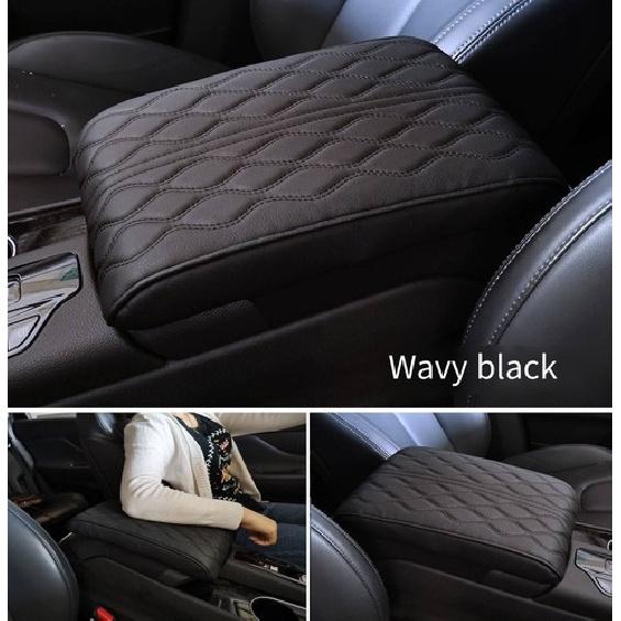 Universal Car Armrest Pad Cover Center Console Box Cushion Mat Black 1Pcs