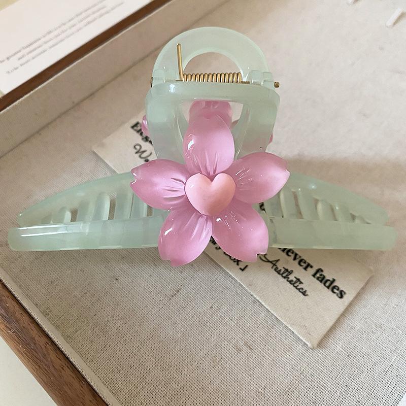 Acrylic Flower Simple Hairpin College Simple Ins Wind Hair Grab Fashion Versatile and Elegant Niche Hair Accessories