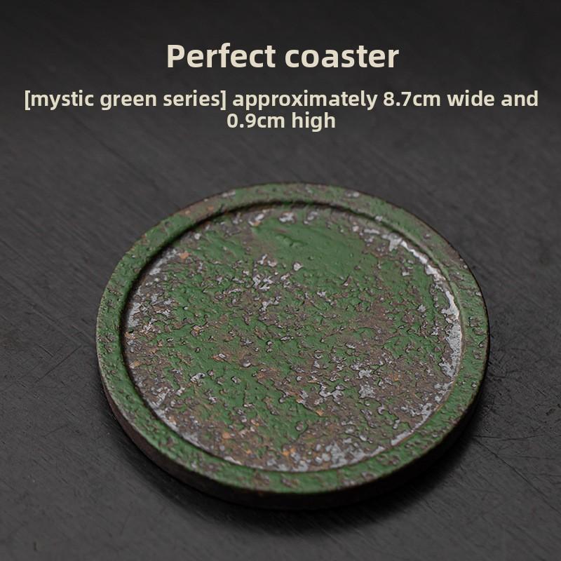 

Kiln Change Coarse Pottery Pot Stand Retro Round Dry Brewing Tray Kung Fu Tea Set Chinese Style Cup Teapot Coaster Water Base
