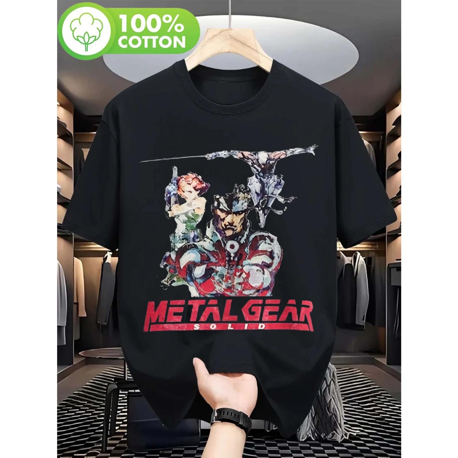 

Men s Retro Metal Storm Solid Retro Game Pattern T-shirt Is Suitable for Gaming Exhibitions and Casual Wear for Gaming Fans S чёрный