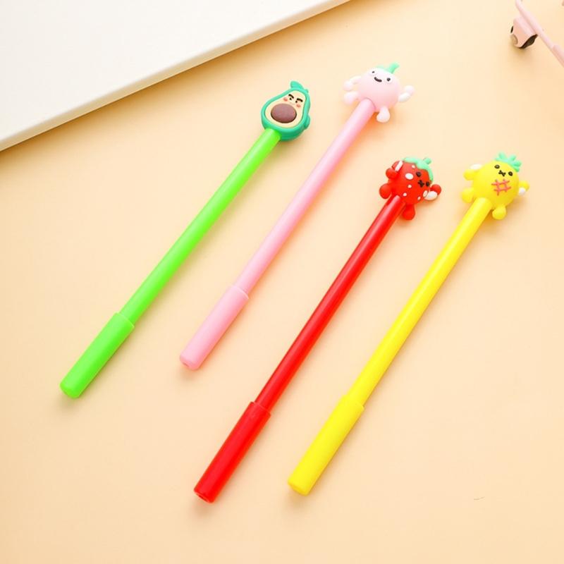 4Pcs Cartoon Theme Gel Pen Quick Drying 0.5MM Refillable Gel Inks Pen for Writing Journaling Office School Supplies