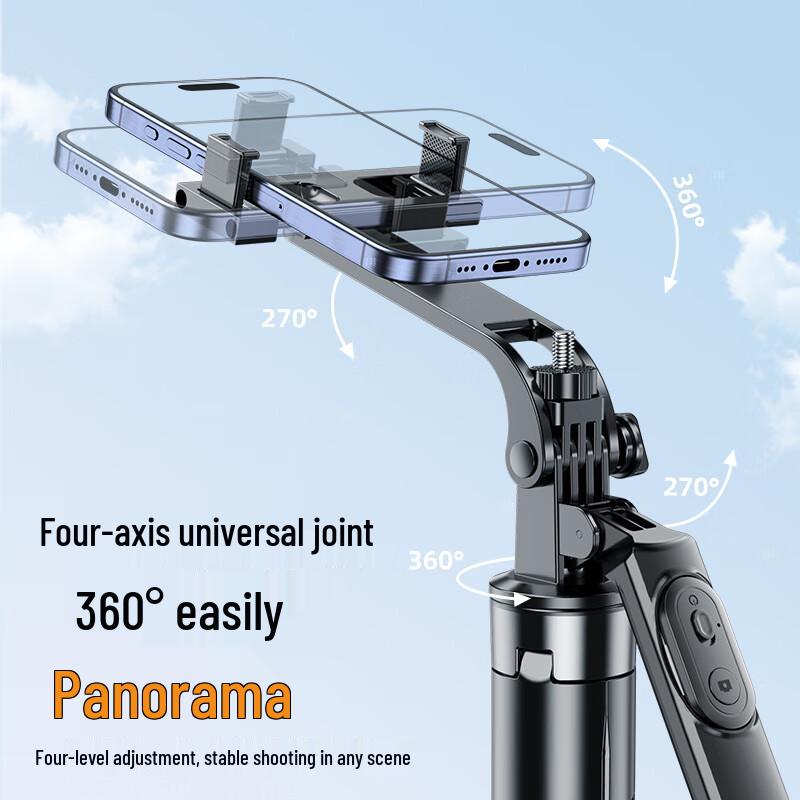 Lilang 1.8m Anti-Shake Gimbal Selfie Stick Tripod with Dual Fill Light