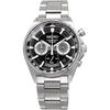 Seiko Chronograph Quartz Men's Watch SSB397P1 Black Dial Silver Stainless Steel 100m Water Resistant
