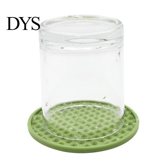 Pot Mat 6Pcs Drink Coasters with Holder Anti-scald Sturdy Lightweight Round Non-slip Embroidery Placemat Food Grade Pure Silicone Hot Coffee