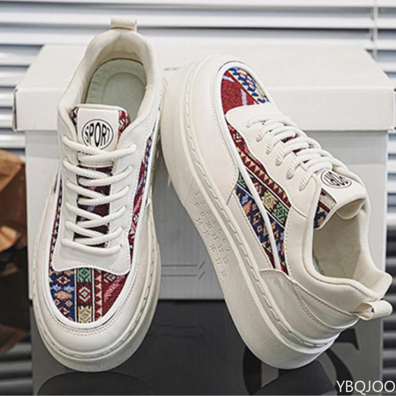 Fashion Trendy New Men's Shoes Thick Soled Design Cloth Shoe Casual Comfortable Anti Slip Shoes Male Breathable Sneakers Zapatos Homme