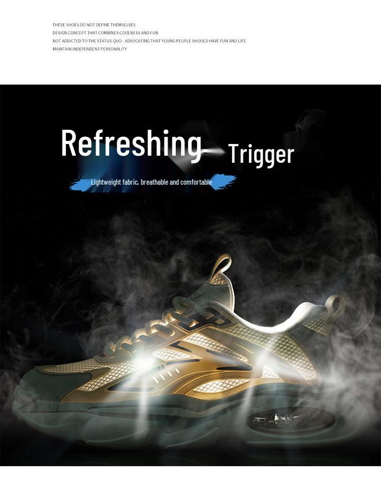 Men's Trendy Summer Mesh Dad Sneakers - Breathable, Thick-Soled, Casual Running Shoes