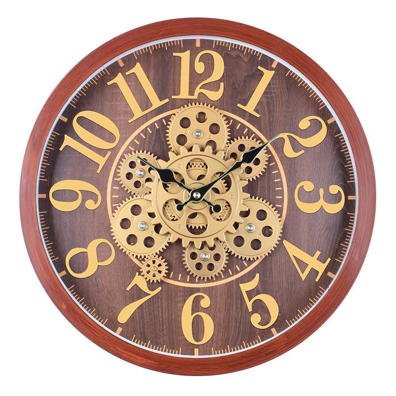 

Light Luxury Acrylic Mirror Font Gear Wall Clock Entrance Bedroom Silent Wall Clock High-value Home Decoration Clock mahogany grain [paste acrylic]