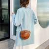 Basketball-förmige Crossbody-Tasche, Trendige Ketten-Umhängetasche, PU-Leder-Obergriff Kreis-Tasche Handtaschen Damen Tasche
