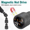 2pcs 1/4 Hex Shank 15-19mm Magnetic Hex Socket CR-V Steel Quick-Release Impact Driver Socket Wrench for Impact Drill Power Nut