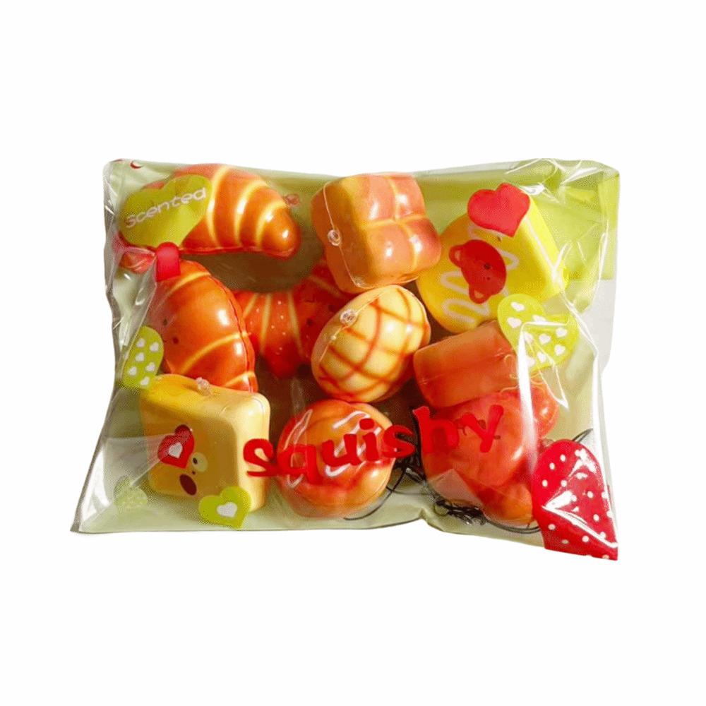 Cartoon Bread Squishy Bread Toy Multicolor Simulation Bread Toy Creative Squeeze Toys Toy 10PCS