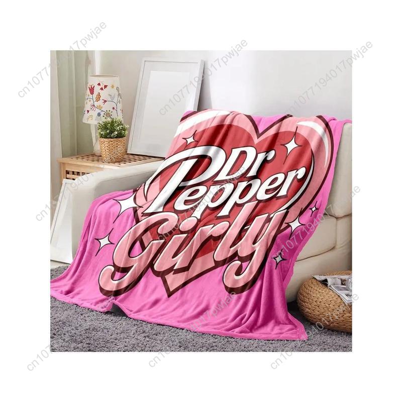 Dr. Pepper Soft Flannel Throw Blanket - Cozy Warm For Couch Bed Office Travel - Perfect Gift For Christmas Custom Blankets