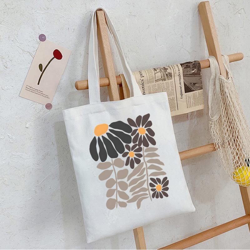 Floral Print Canvas Bag Casual Handbag Women Large Capacity