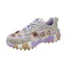 Women Sneakers Mesh Breathable Casual Luxury Rhinestone Lace Up Platform Vulcanized Shoes Zapatos Mujer