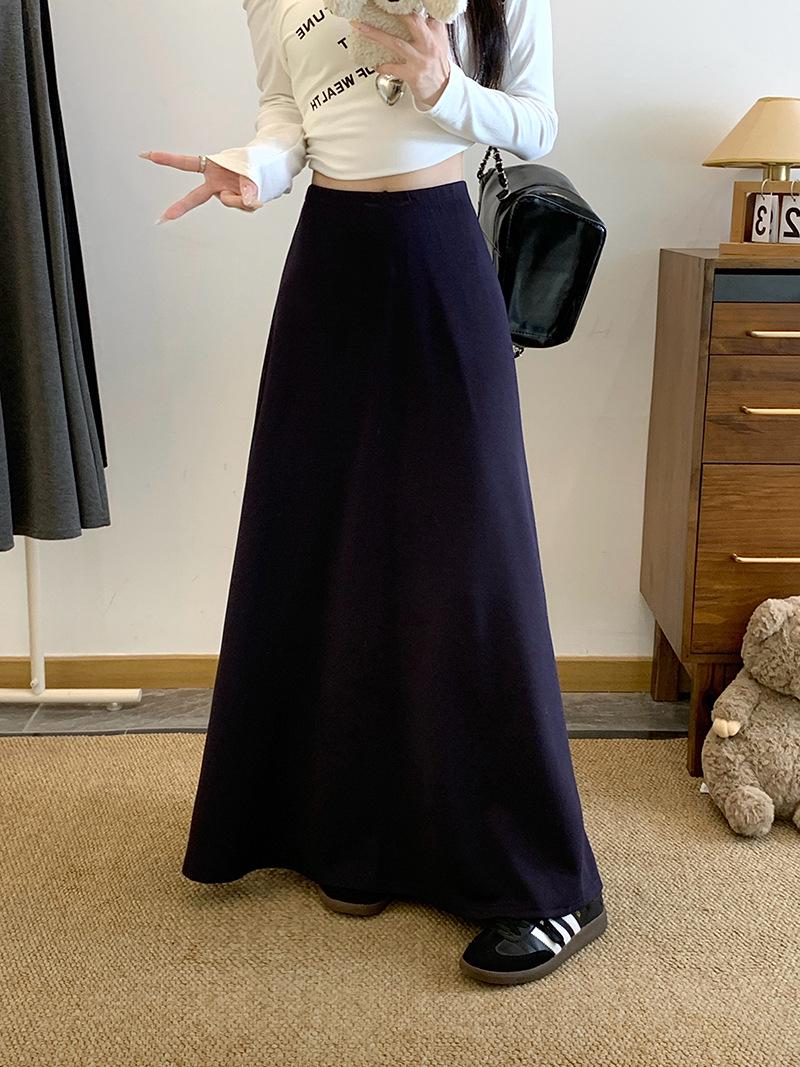 

Plus Size Women s Casual Soft A-line Mid-Length Skirt 4XL темно-синього кольору