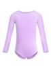 Kids Girls Cotton Long Sleeves Ballet Dance Gymnastics Leotard with Chiffon Skirt Outfit Set