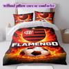 Flamengo Football Soccer Pattern Bedding,Quilt Set Quilt Cover Pillowcase Home Birthday Gift (1*duvet Cover+2*pillowcase,without Core)