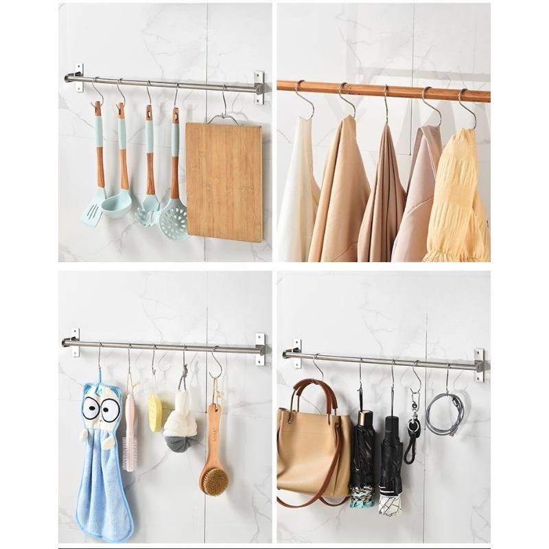 5Pcs S Shaped Hook Clasps Hooks Storage Rack Hanger Holder Organizer Stainless Steel Home Kitchen Household Bathroom