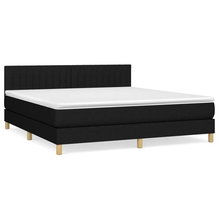 Maison Exclusive - Sommier à lattes de lit avec matelas Noir 160x200 cm Tissu