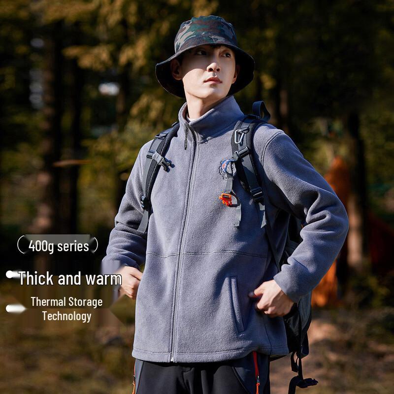 Tuoluzhe Men's Stand-Collar Fleece Jacket