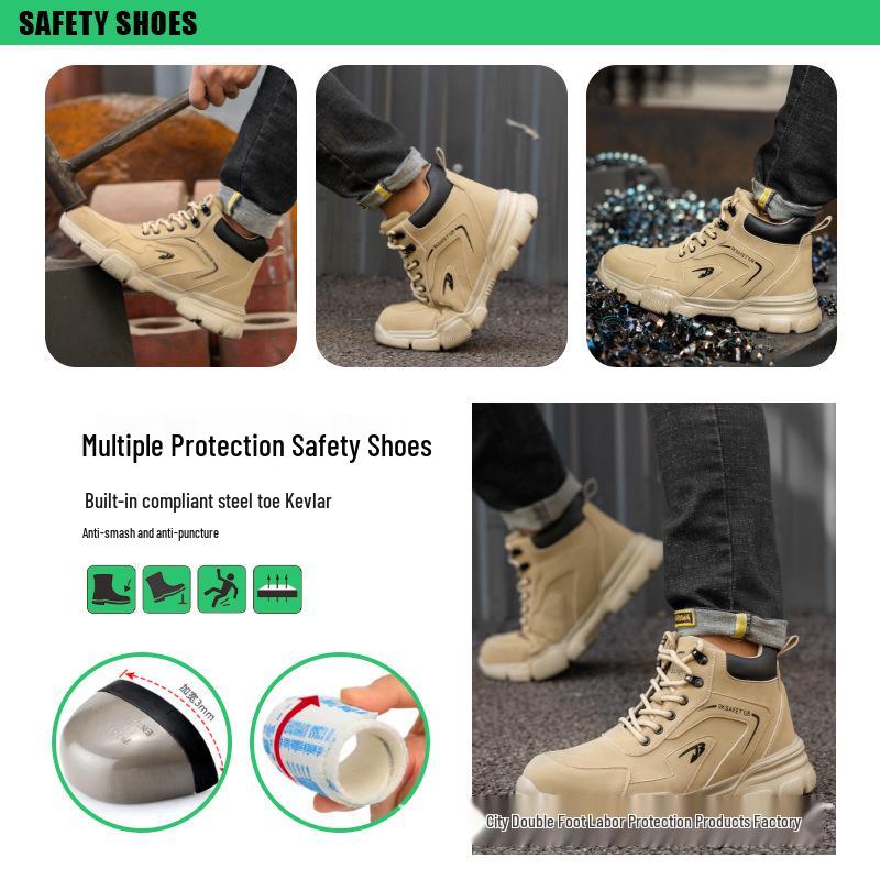 Męskie buty robocze ochronne Four Seasons: Odporny na zgniecenia, Odporny na przebicia, Wodoodporny, Lekki, Antypoślizgowy.