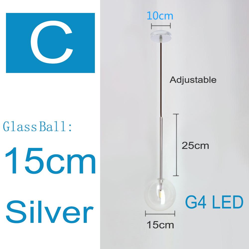 

Nordic restaurant LED pendant light G4 transparent glass lampshade retro creative pendant light living room room decoration Neutral light